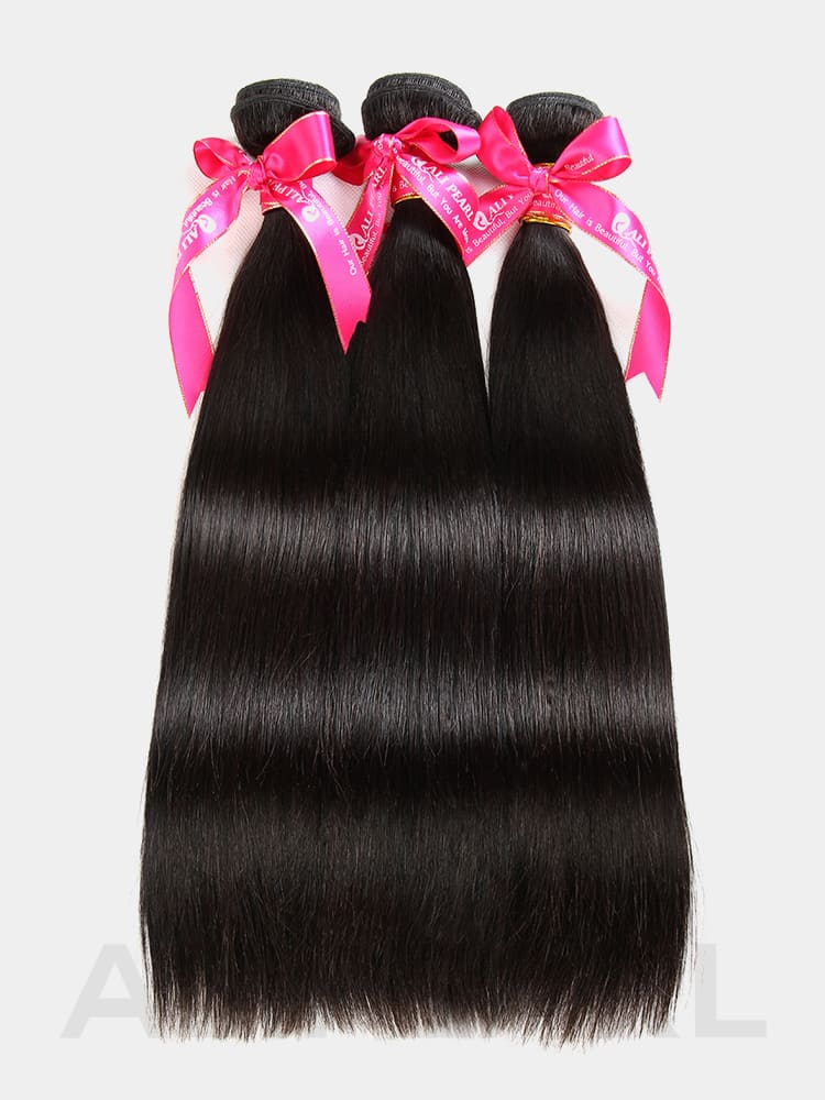 Color 1b Peruvian Straight Hair 3 Bundles/Lot Top Alipearl Hair