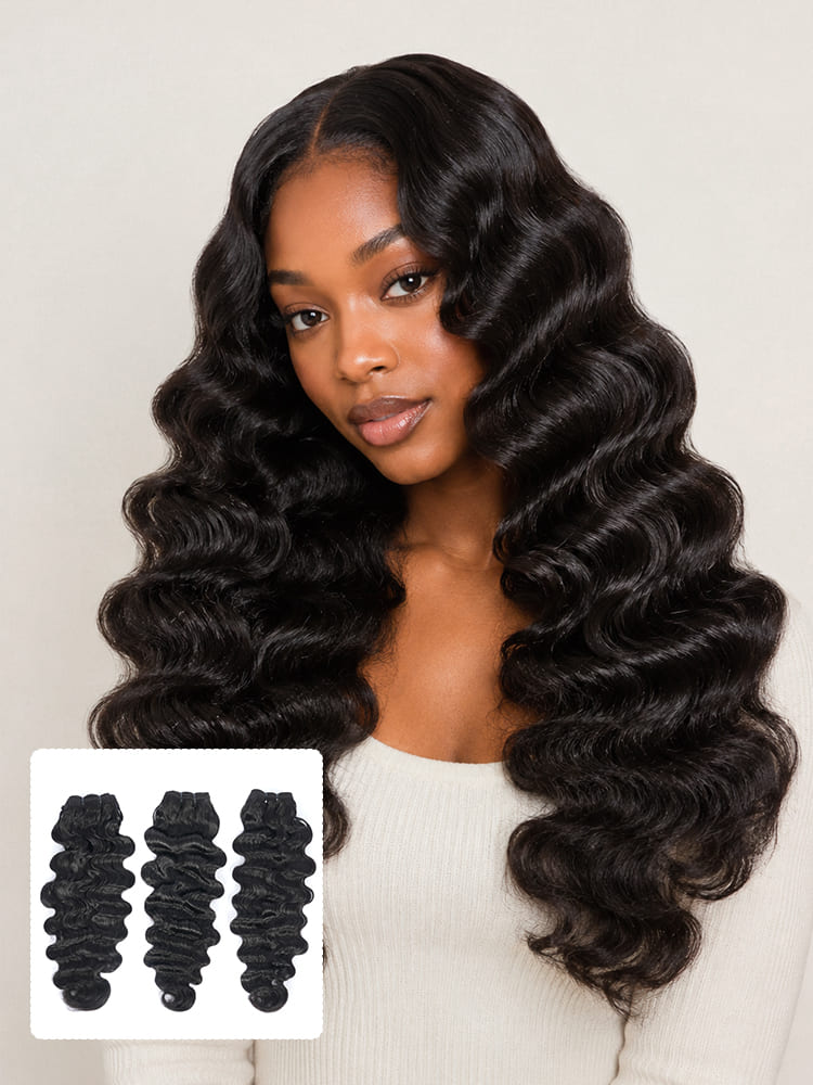 Raw Indian Curly Hair Bundles Loose Wave Hair Extensions 1-3 Pcs