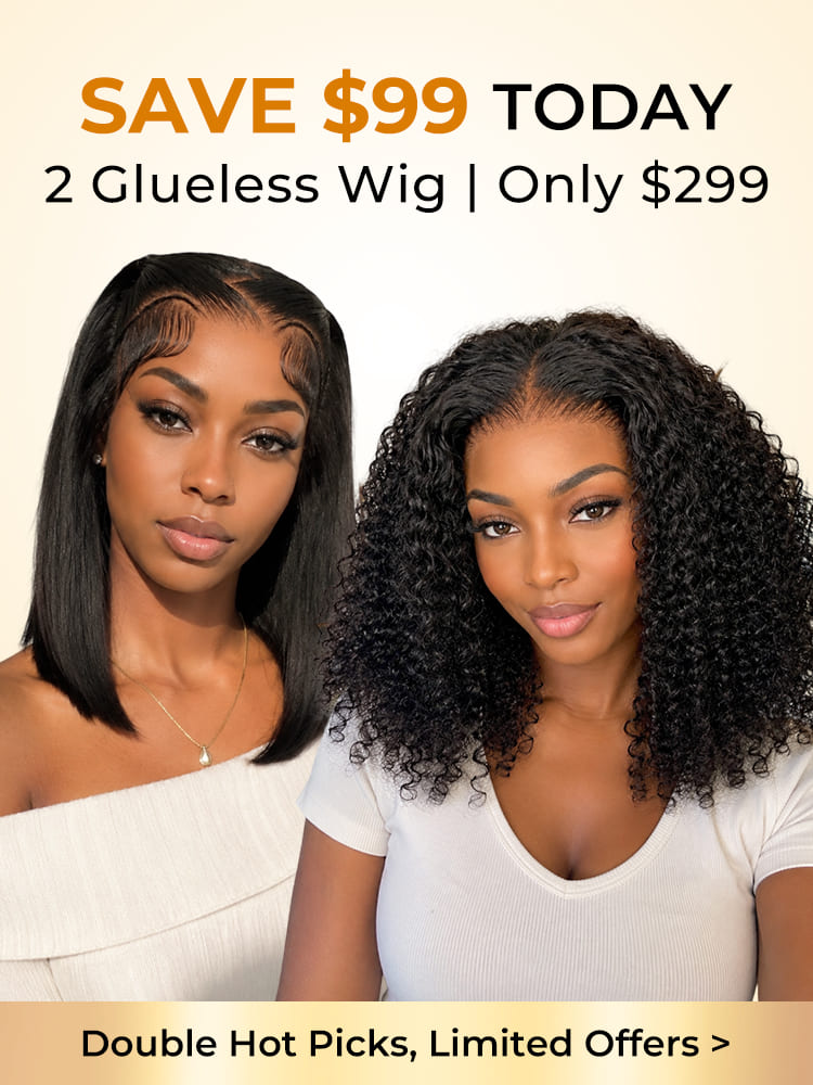 [Set Deal]$299=Pre Styled Bob + Glueless Curly Wig