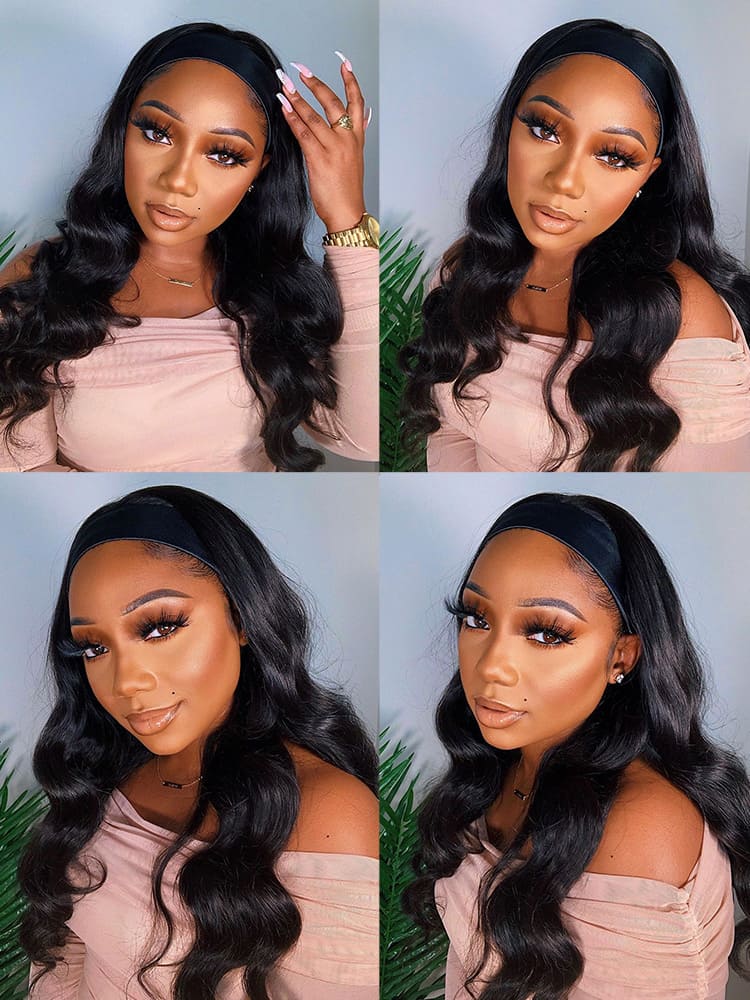 body wave headband wigs