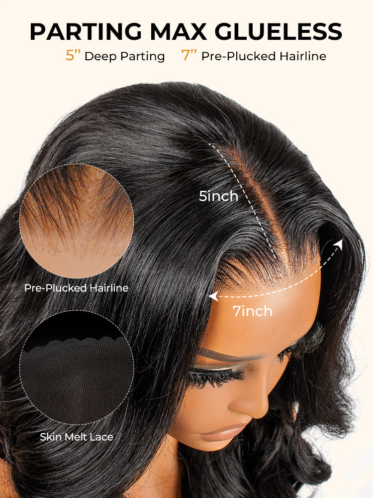 Glueless lace closure wig