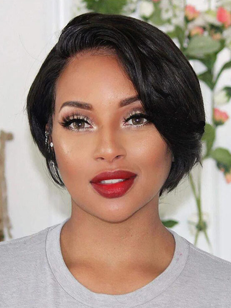 straight pixie bob wig