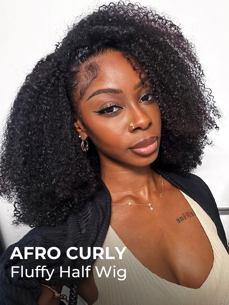 Afro Curly Half Wigs