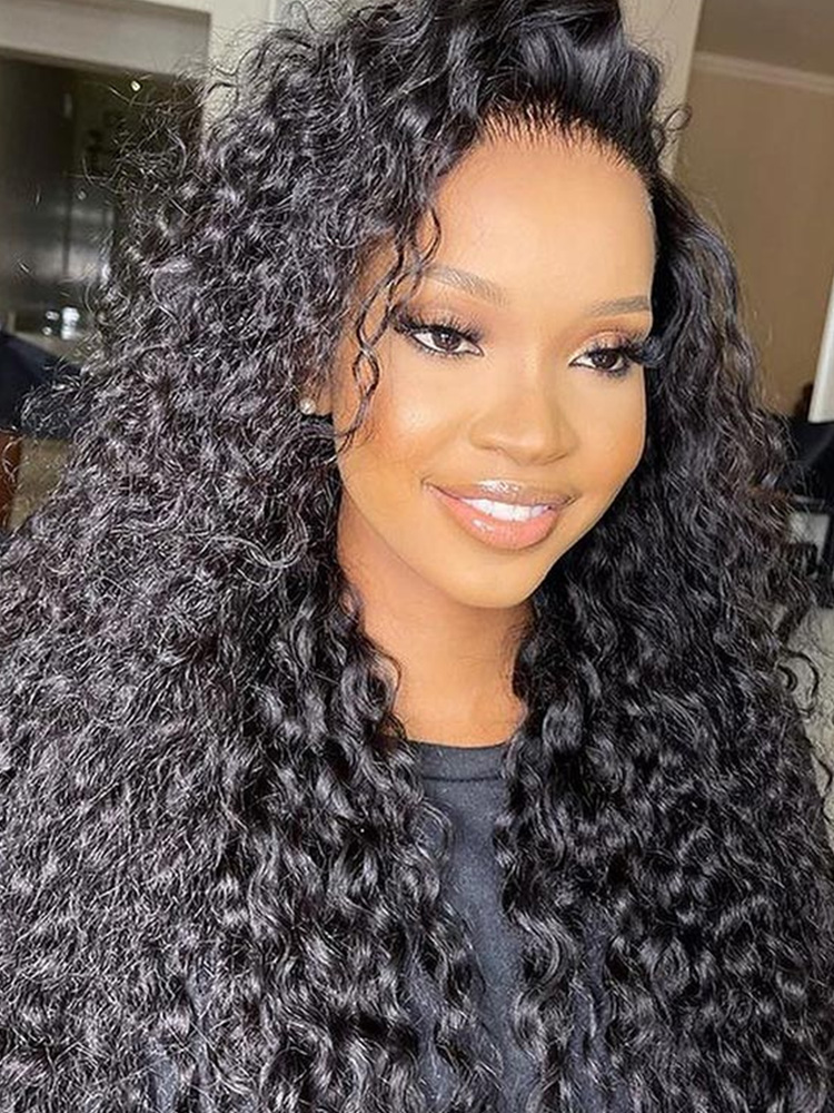 bouncy deep wave lace closure wig