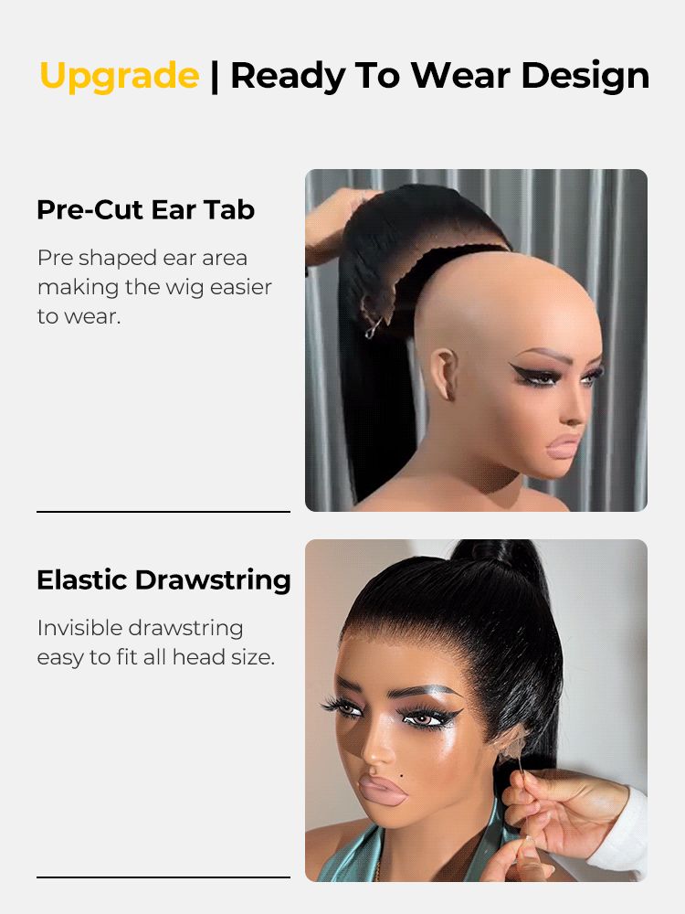 slick back ponytail wig