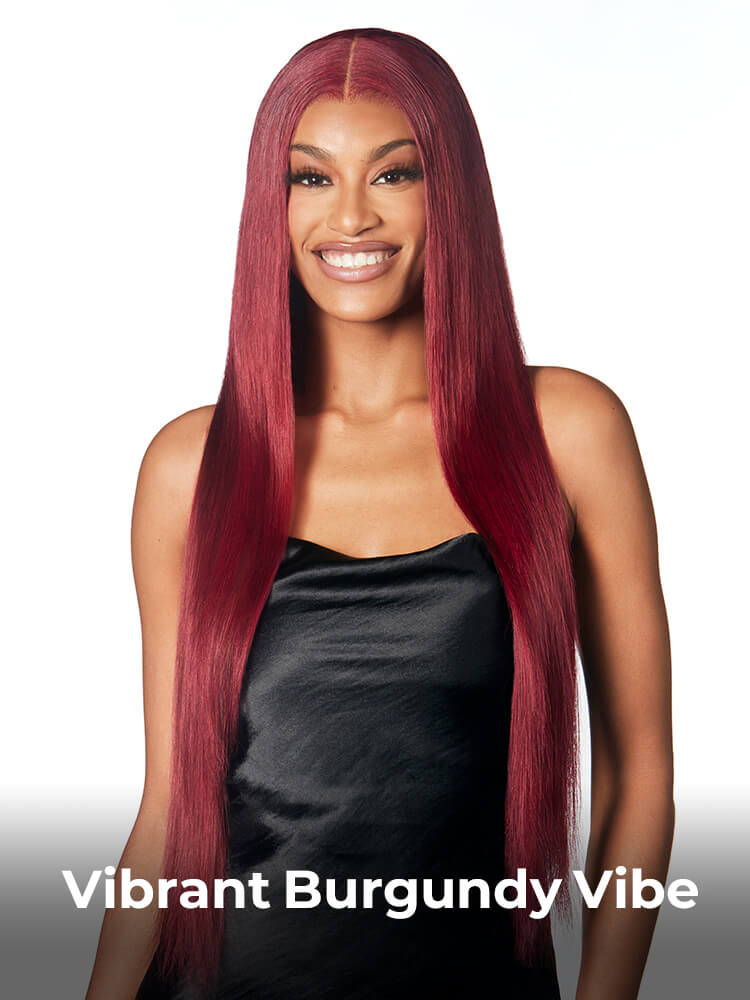 Burgundy human hair wig