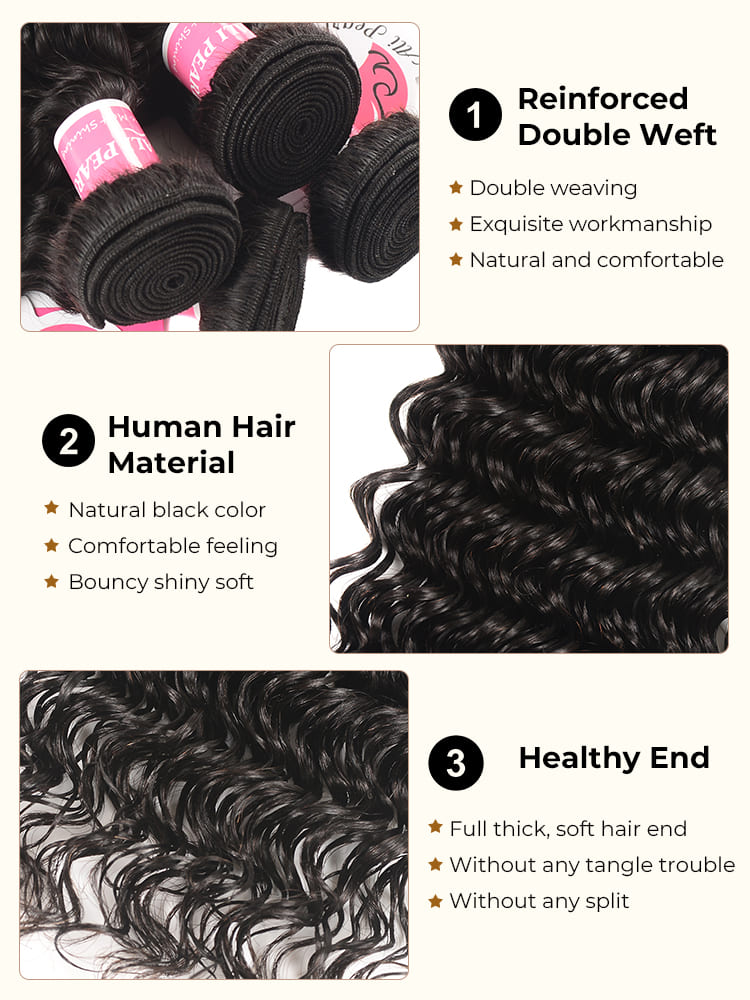 brazilian human hair deep wave hair bundles