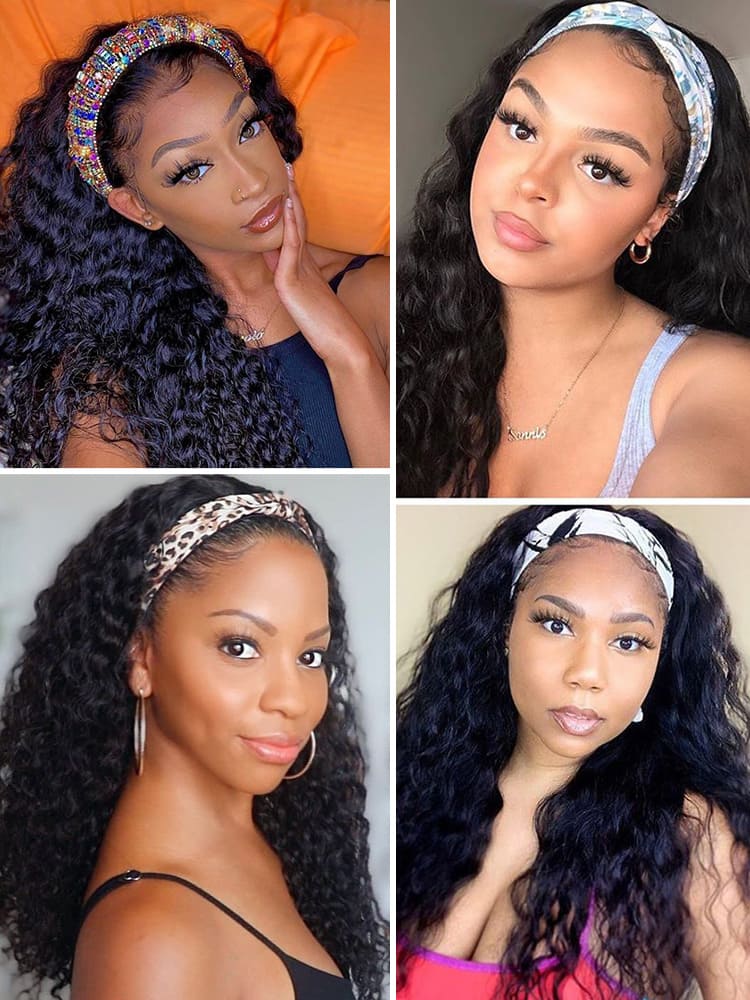 human hair headband wig