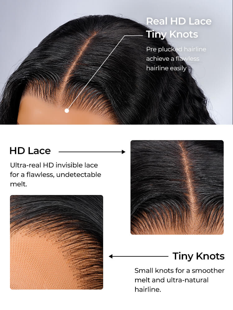 pre plucked HD lace front wig