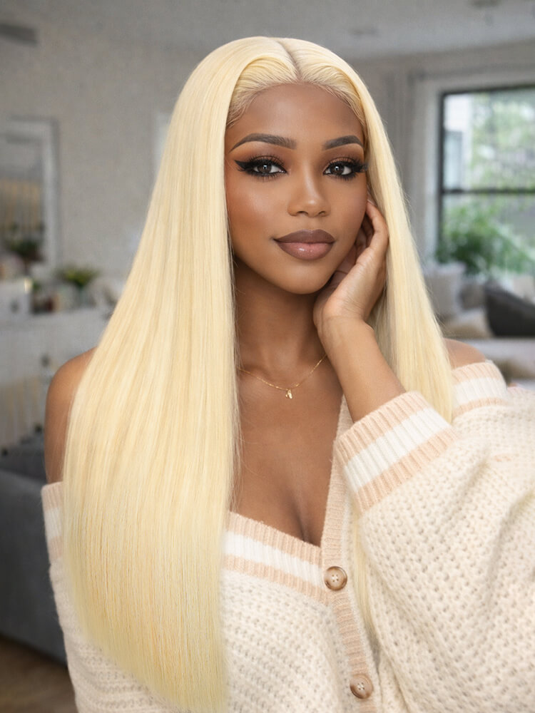 straight blonde wig