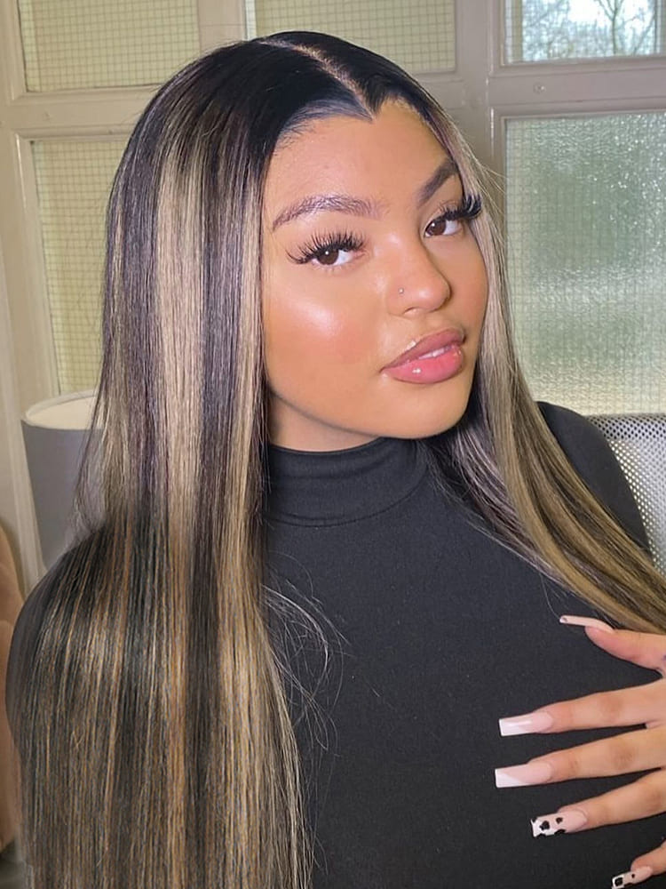 Colored Silky Straight  Lace Wig