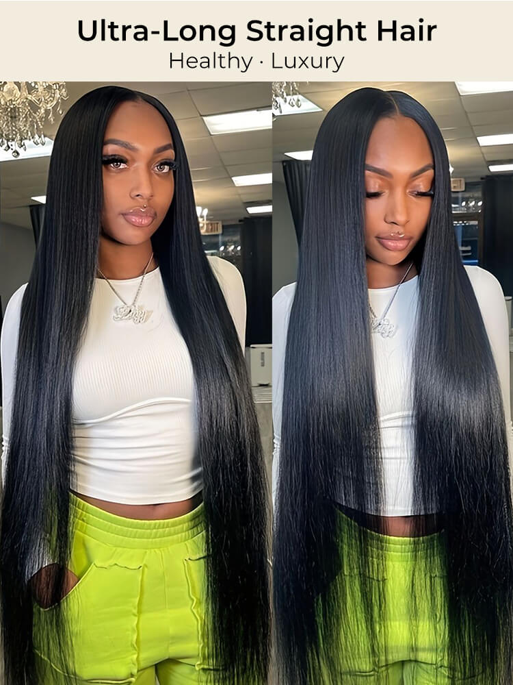 Long straight lace frontal wig