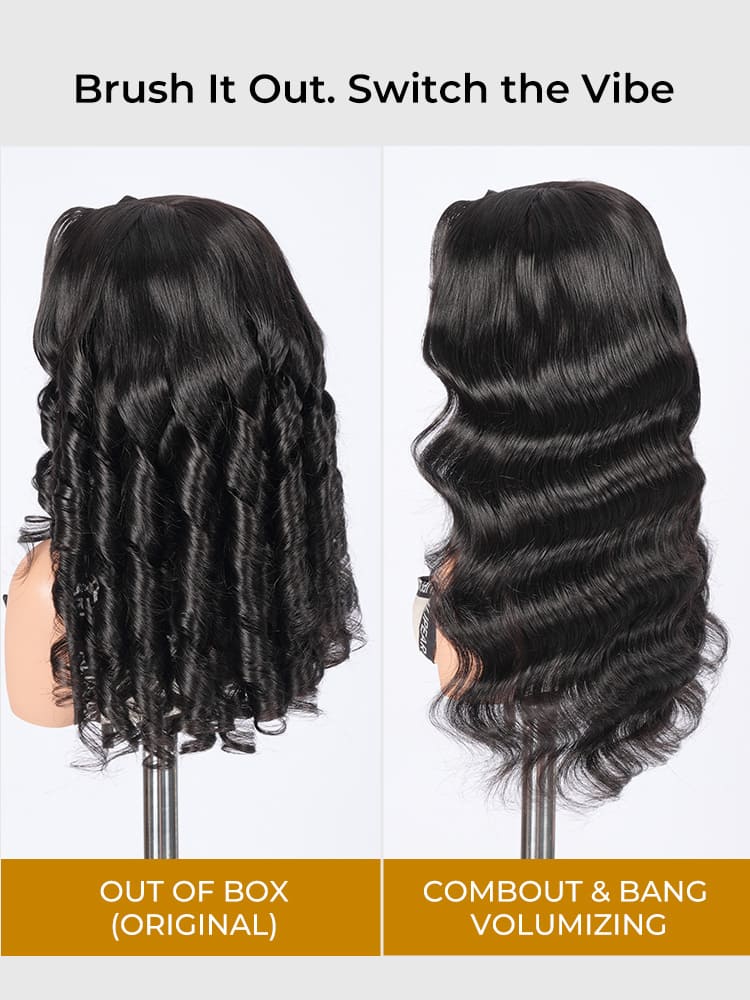 Bouncy body wave lace front wig