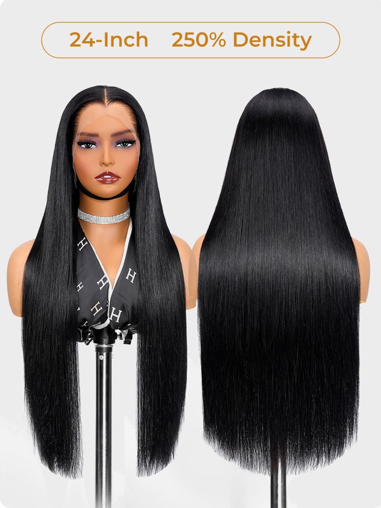 full density straight lace front wig