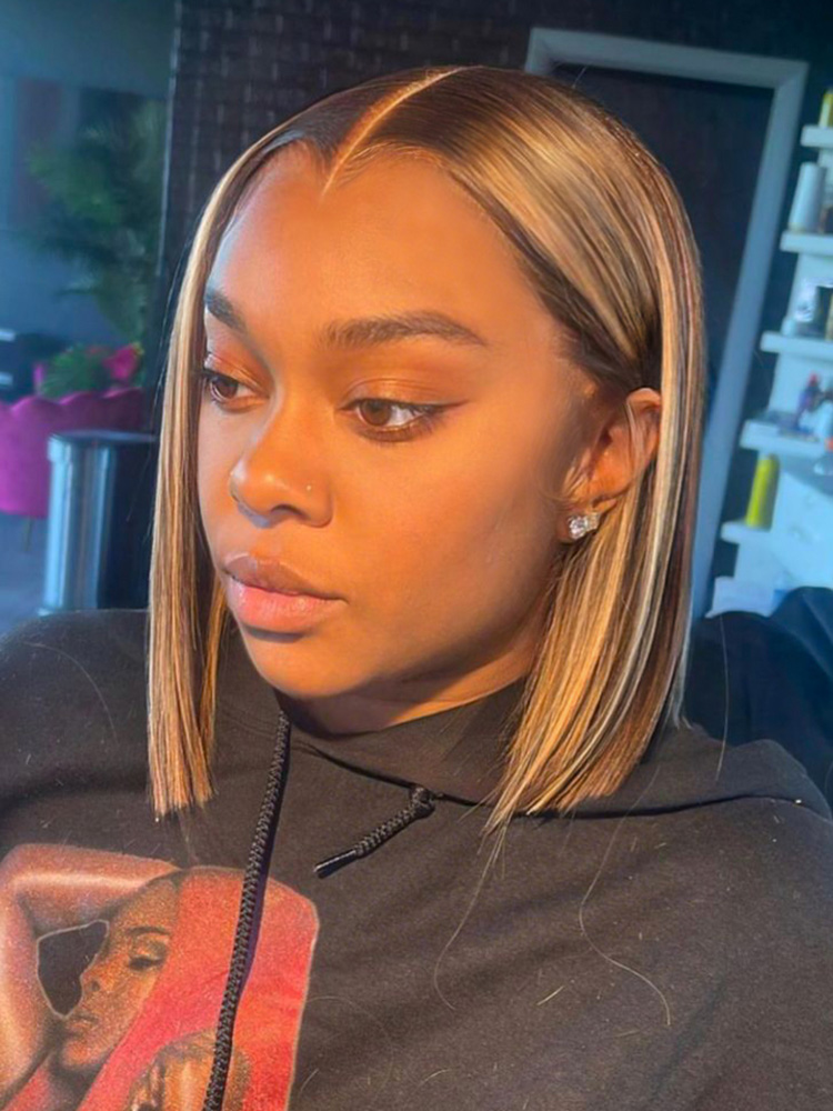 m hairline highlight bob wig
