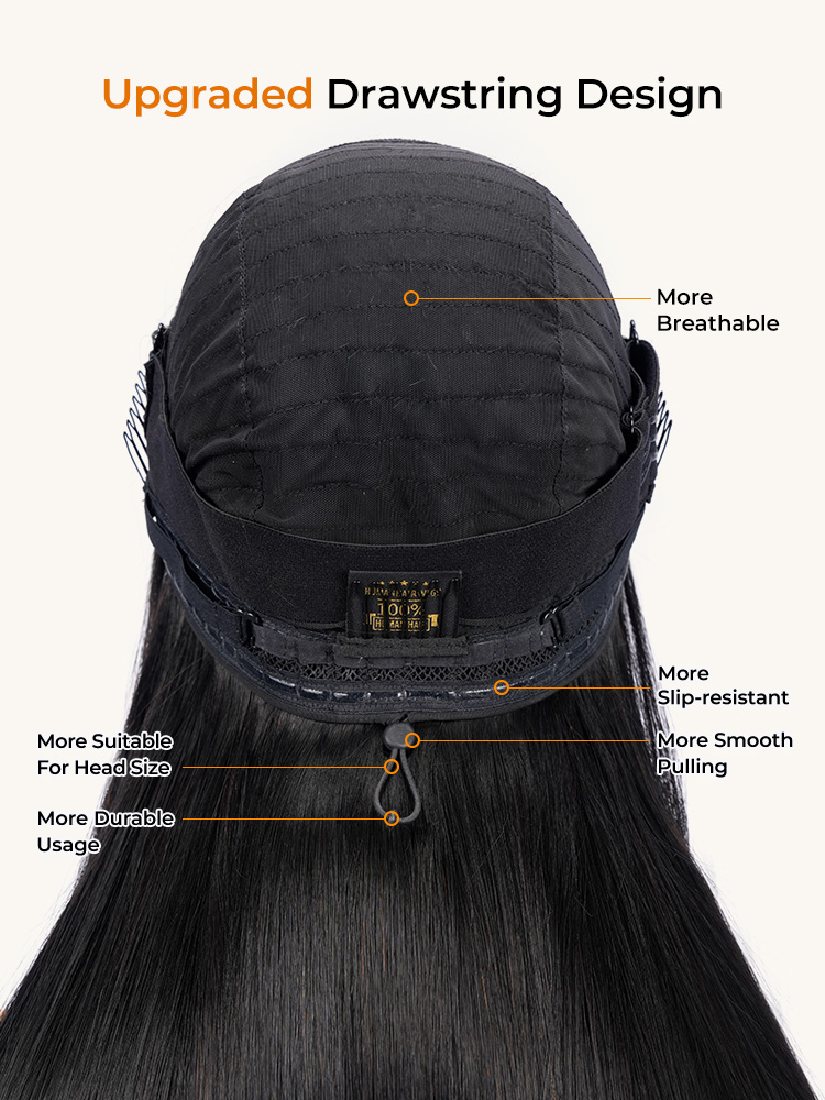 Wig with drawstring