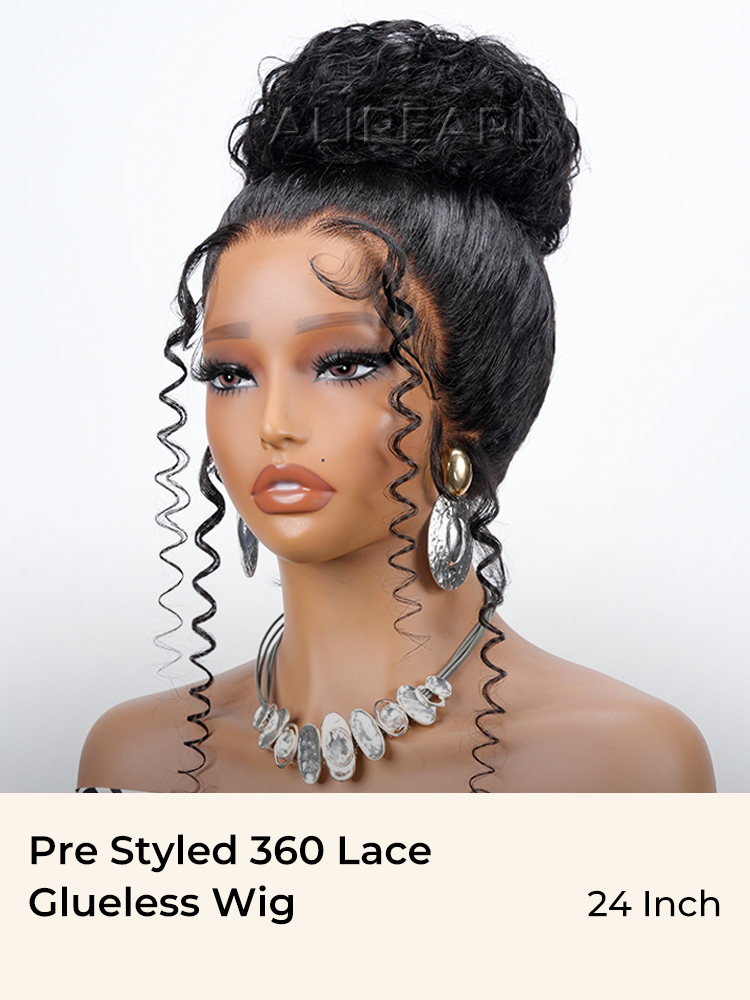 24 inch pre styled glueless wig