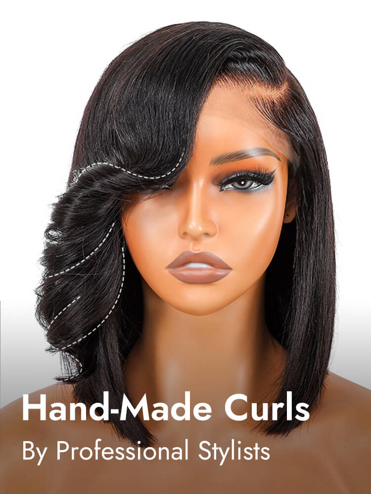  Side Bang Layered Cut Bob Wig