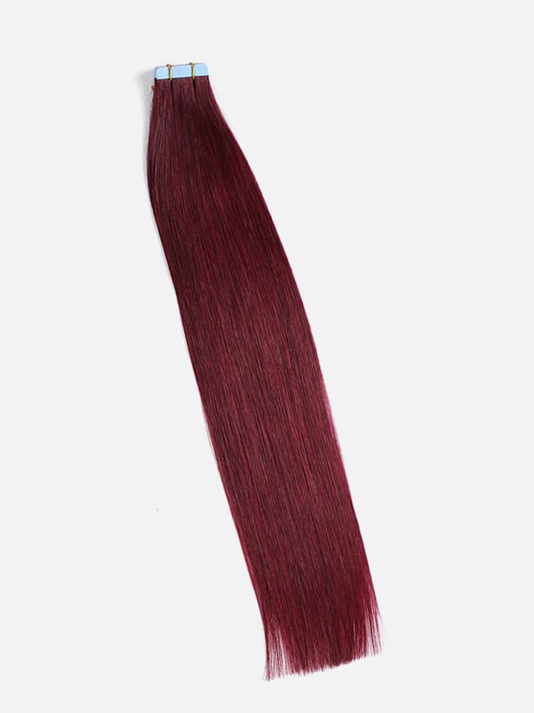 soft burgundy straight human hair extensions