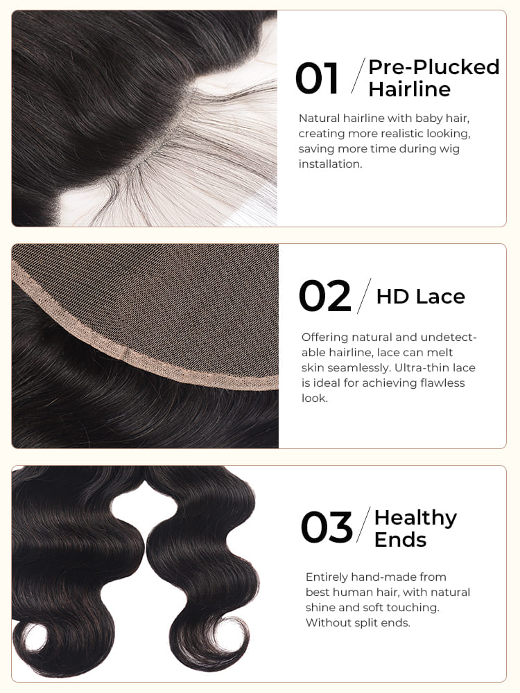 details with 13x4 HD lace frontal closure