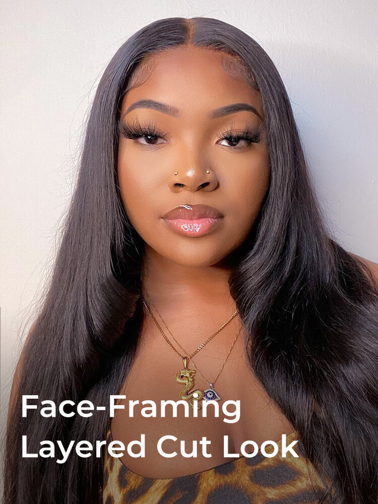 layered cut straight wig