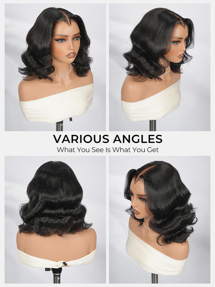 m hairline bouncy body wave bob wig