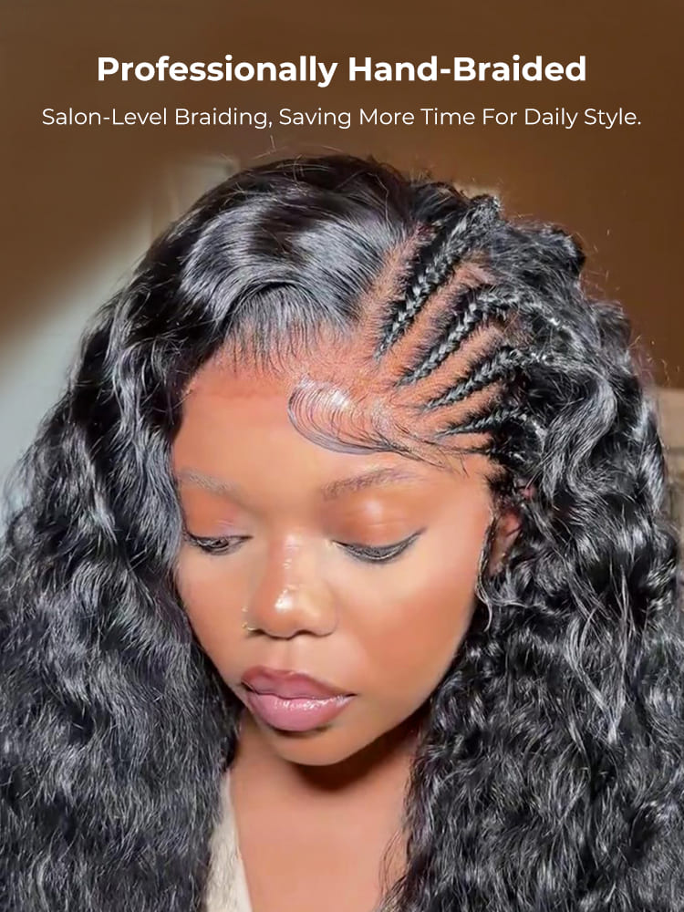 professional braided lace frontal wig human hair