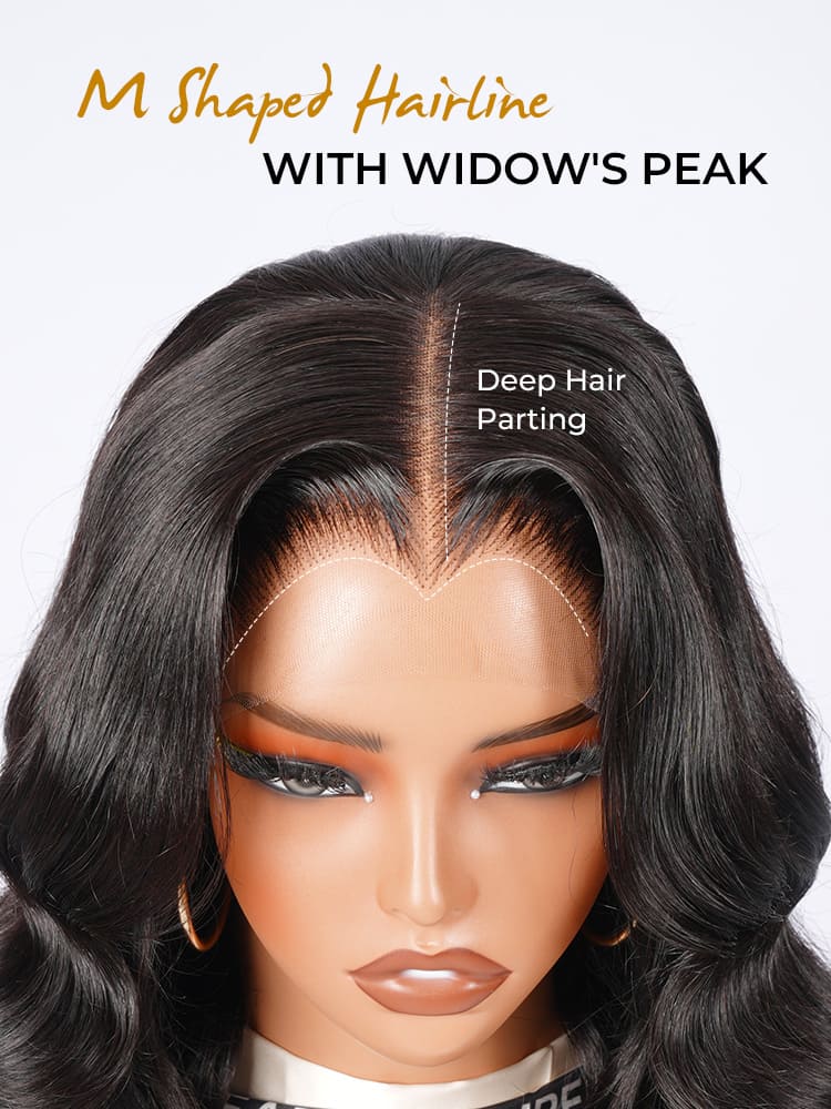 M hairline with widow's peak