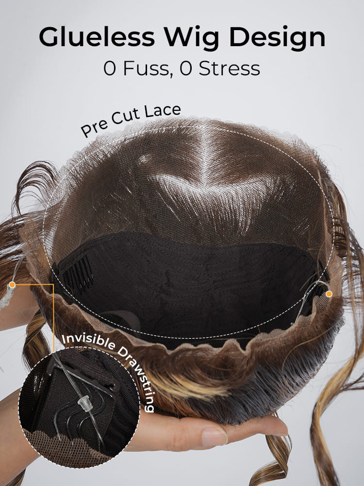 Glueless lace frontal wig human hair