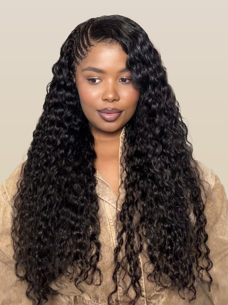 pre braided water wave glueless wig