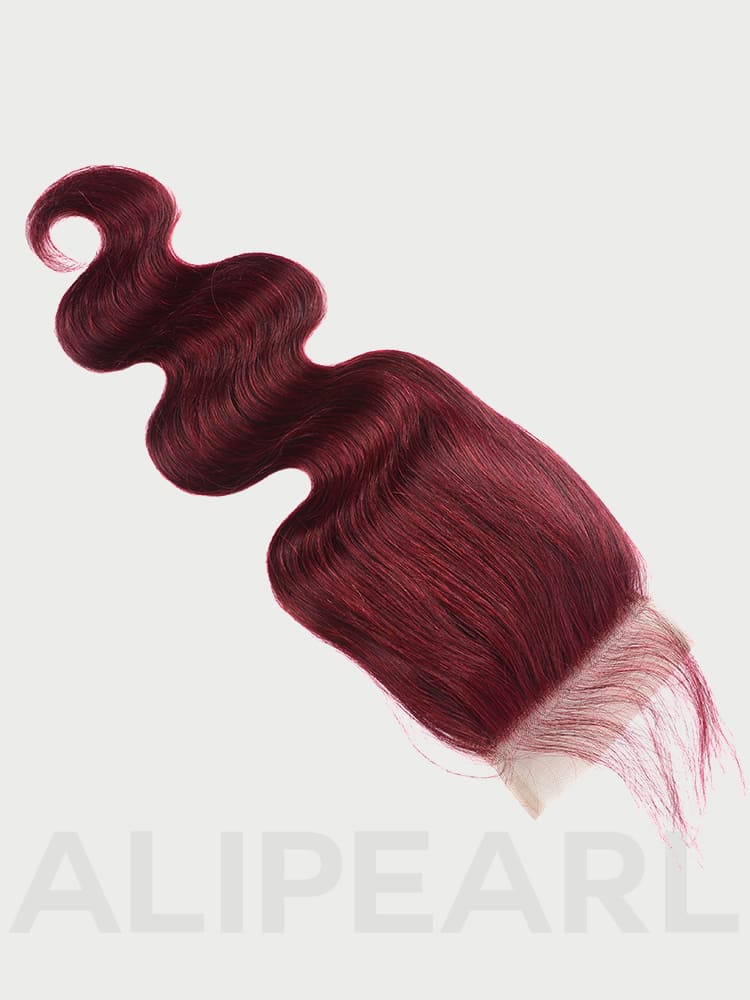 burgundy lace closure