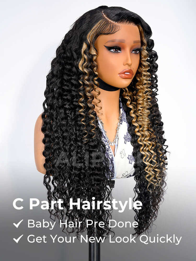 pre styled c part wig