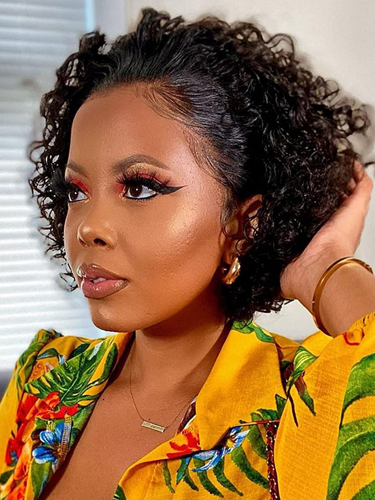 curly pixie wigs human hair