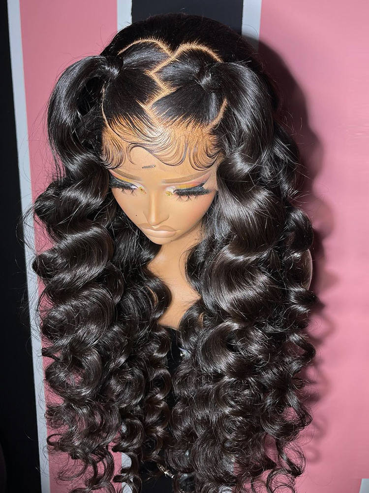 pre styled wand curl glueless wig