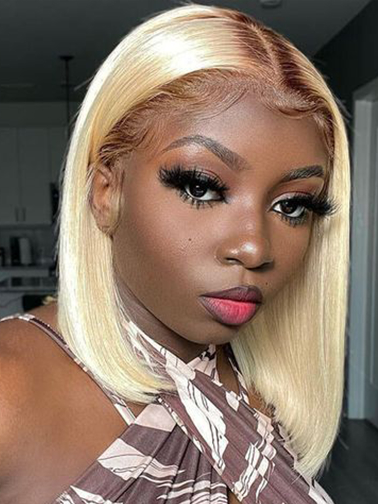 dark root with blonde bob wig