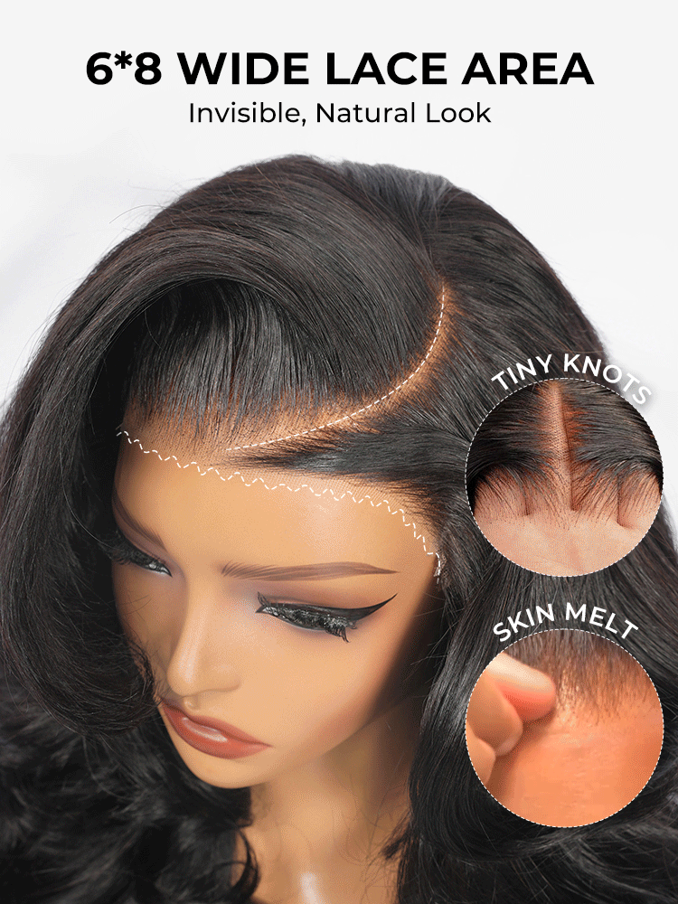 face-framing layered 6x8 Lace Wig