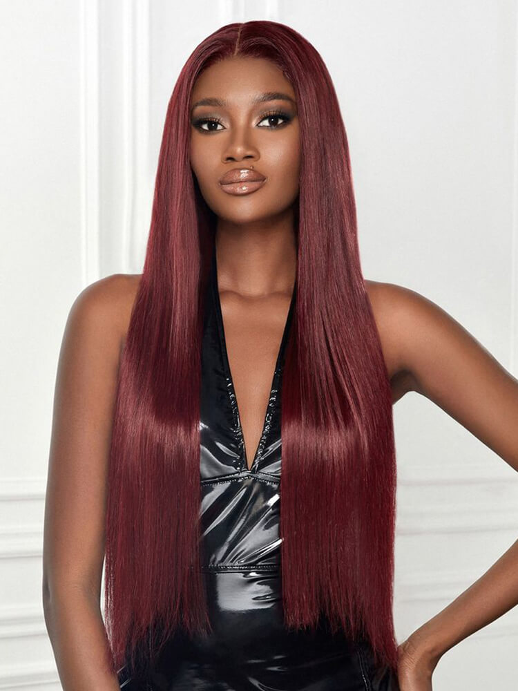 Burgundy Straight Lace Front Wig