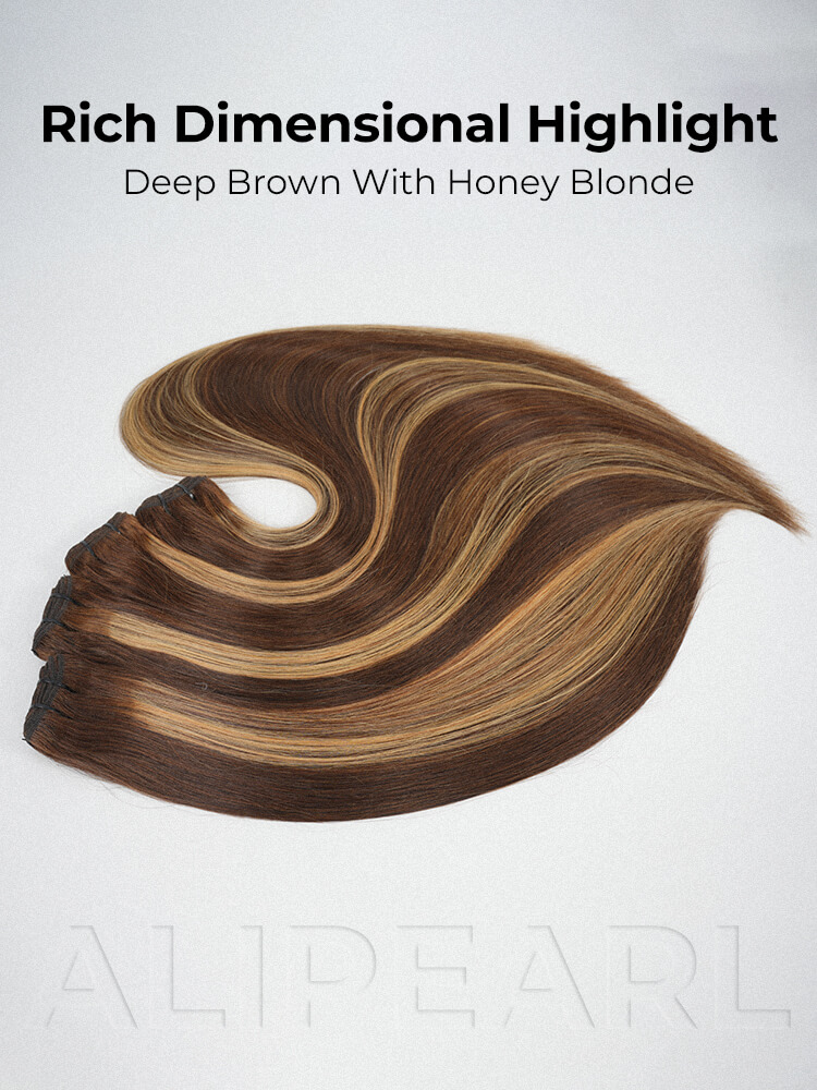 #P4/27 Straight Balayage Human Hair Weave