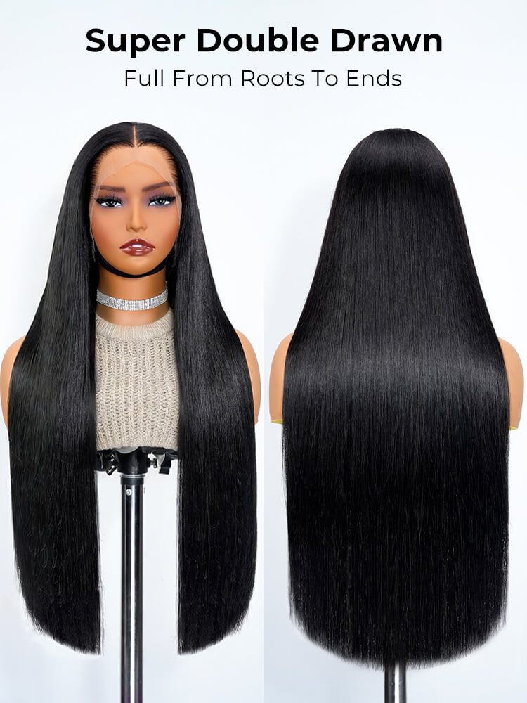 double drawn straight wig
