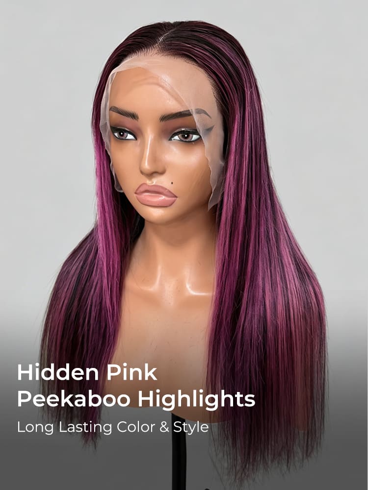 hidden pink peekaboo highlights