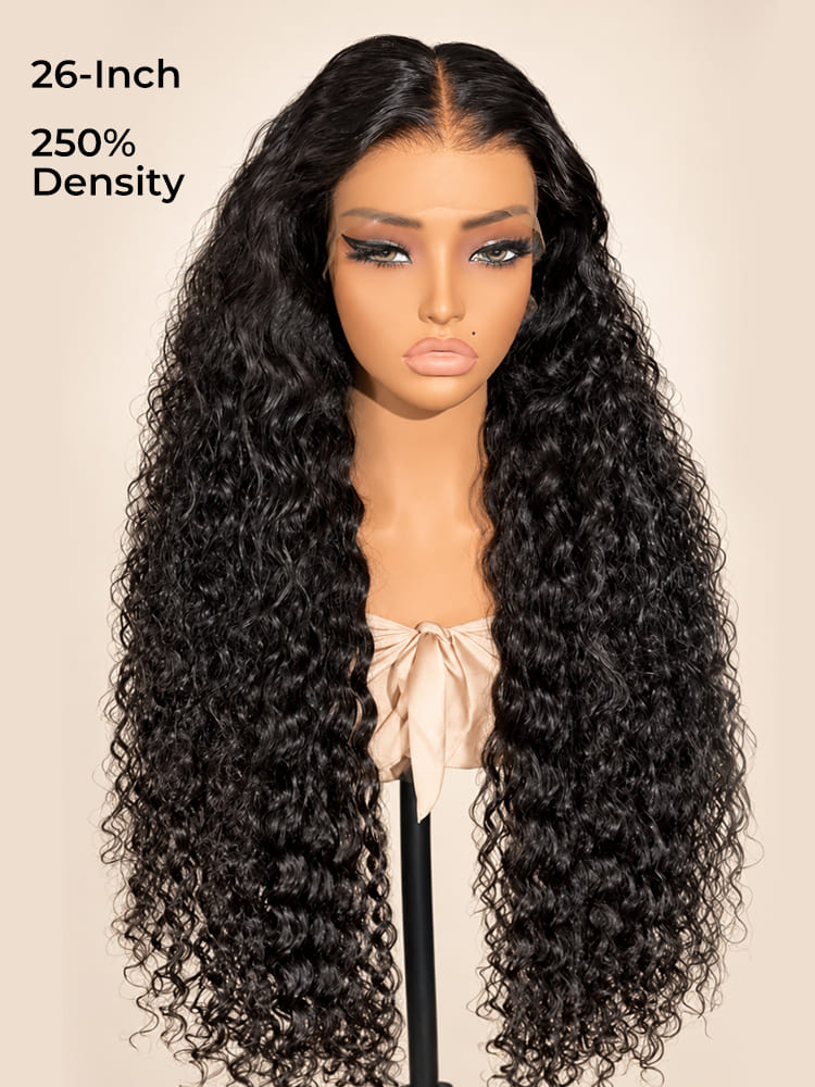 250 density deep wave curly wig