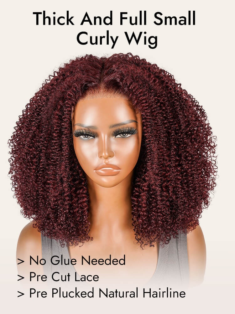 cherry cola red kinky curly wig