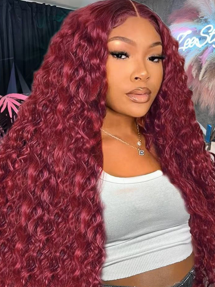 burgundy lace closure wig