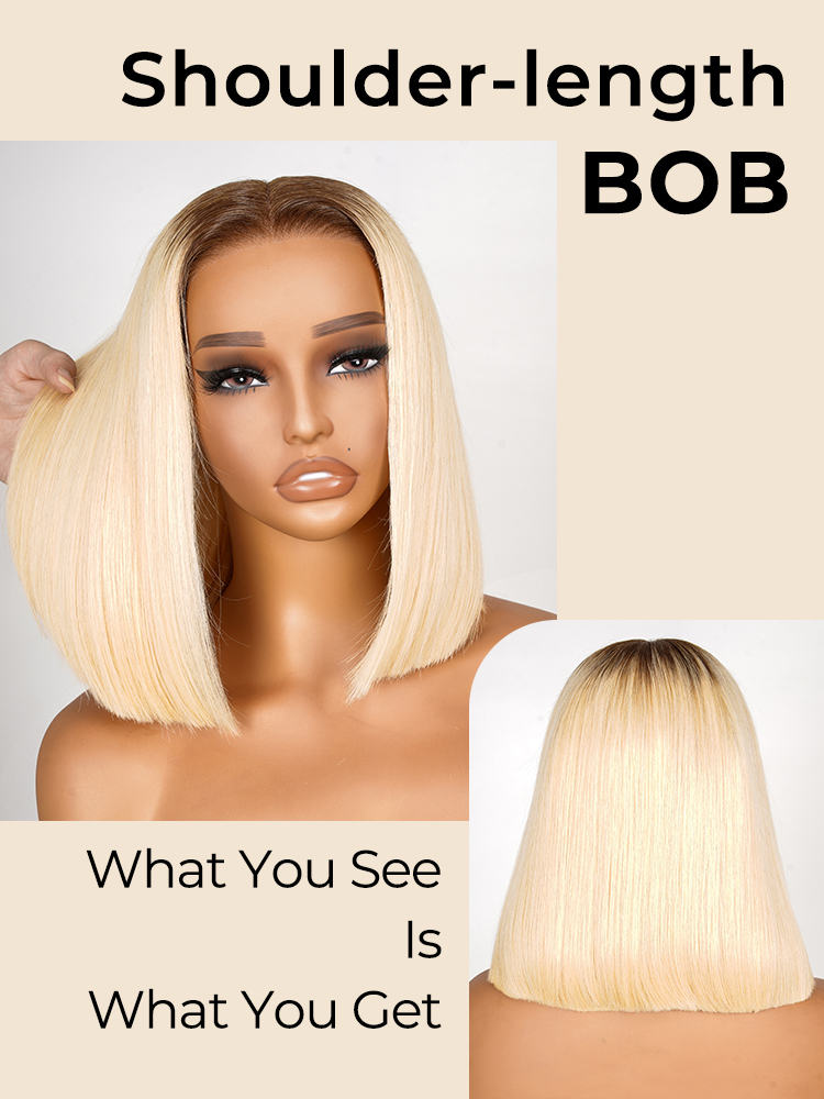 straight bob lace front wig