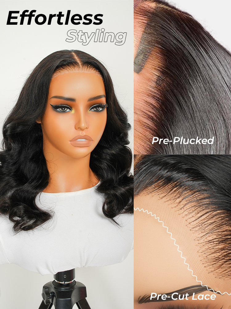 Body Wave Glueless Lace Front Wig With Pre-cut Lace