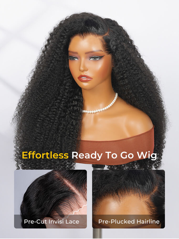 Kinky Curly Glueless Lace Front Wig