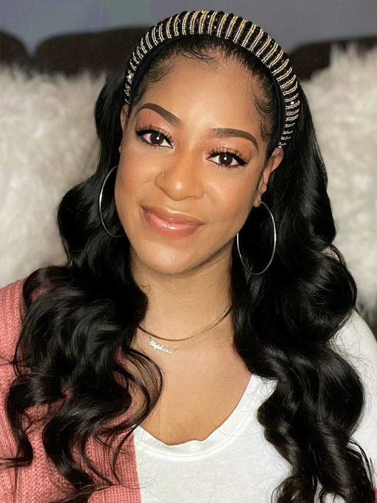 body wave headband wigs