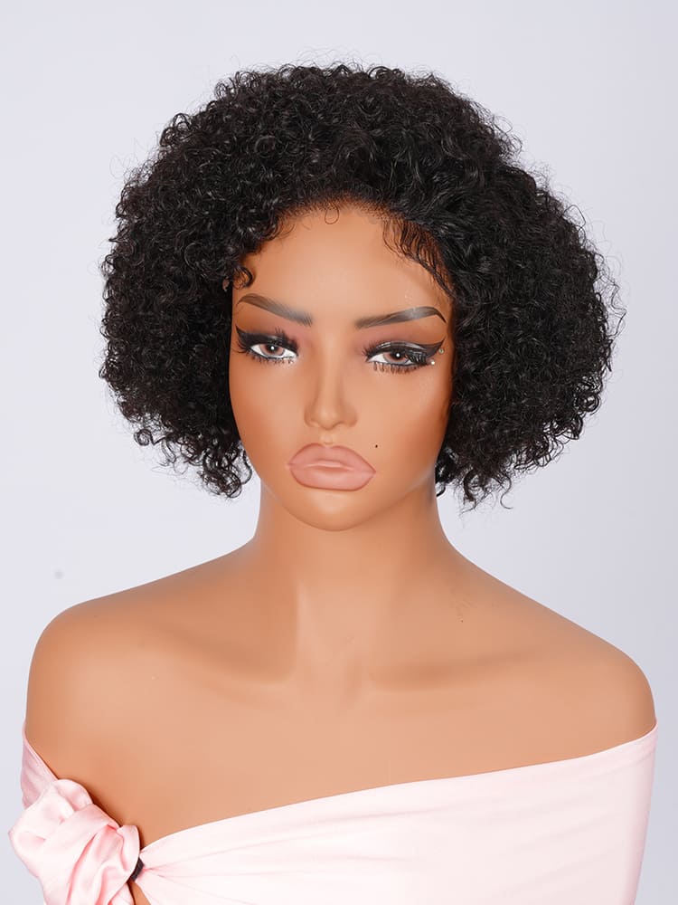 side part curly short bob wig