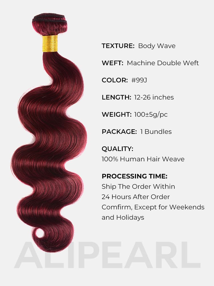 alipearl red  burgundy hair bundle