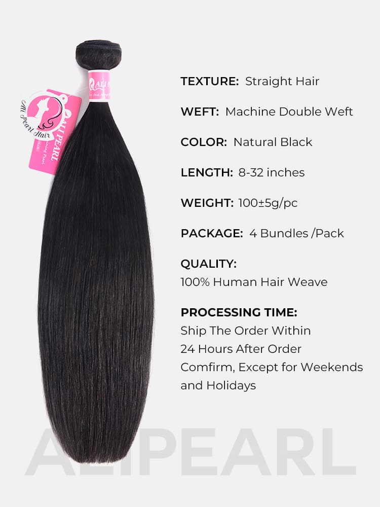 Straight 4 bundles human hair
